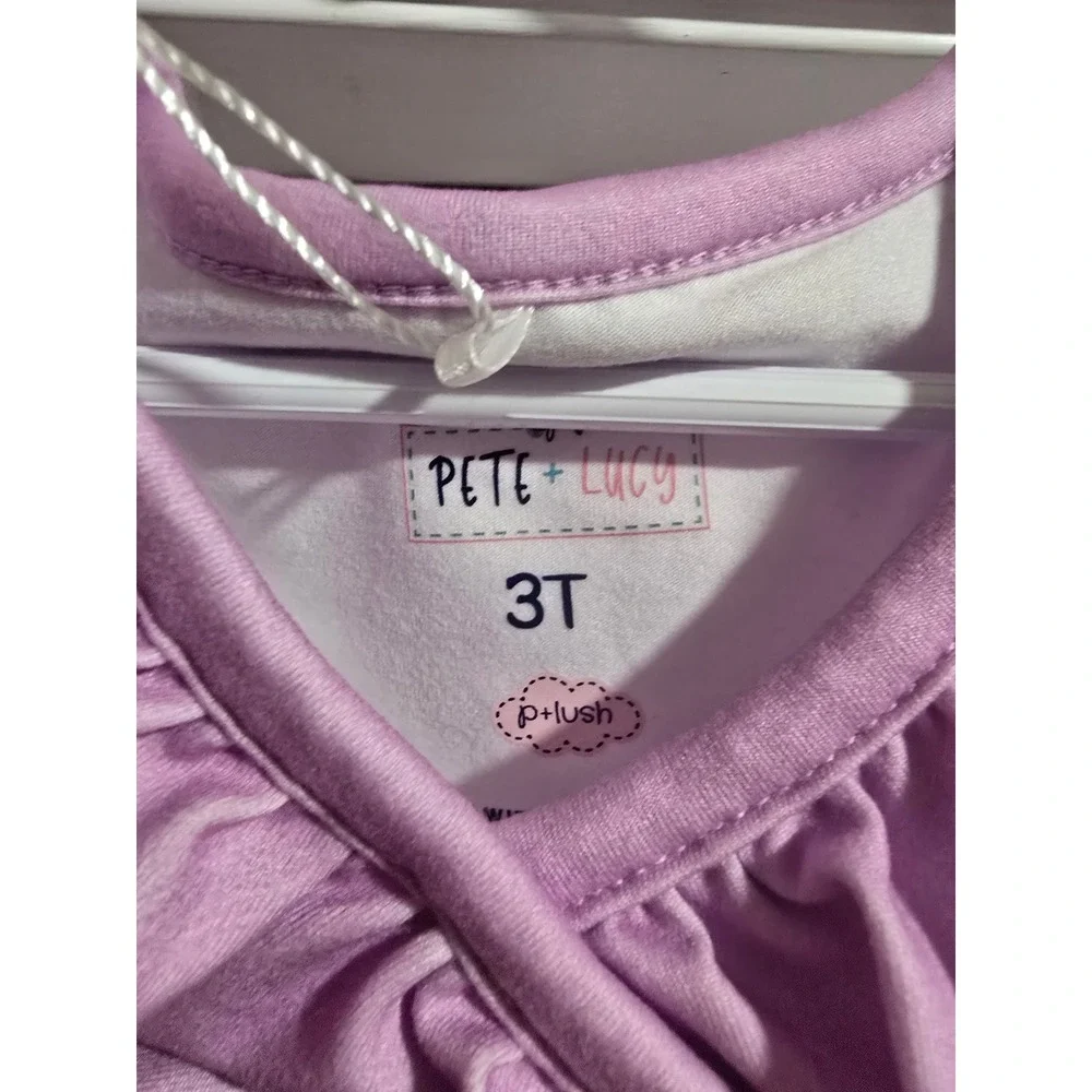 Pete + Lucy Girls 3T Space Planet Ruffle Dress Lavender Blue Pink New With Tags
